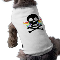 Black Skull Tears Dog Shirts