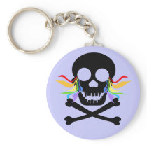 Black Skull Tears Keychain