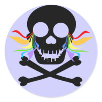 Black Skull Tears Stickers
