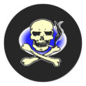 Black Smoking Skull stickers