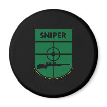 Black Sniper Patch magnets by WhiteTiger_LLC Black Sniper Patch magnets