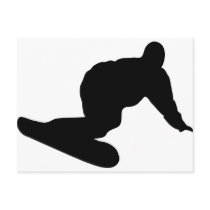 black snowboarding icon postcards
