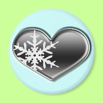 black snowflake heart magnets by trish1968 black snowflake heart magnets