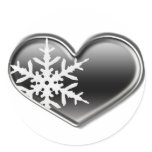 black snowflake heart stickers