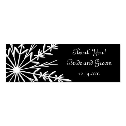 Black Snowflake Wedding Favor Tags Business Cards