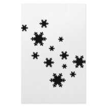 black snowflakes icon stationery