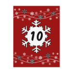 Black Snowflakes Table Seating Cards Post Card