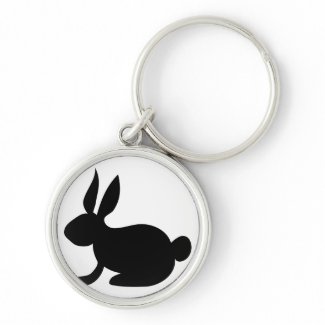 black solid side rabbit view.png keychains