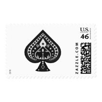 Black Spades: Playing Cards Suit: Postage Stamp