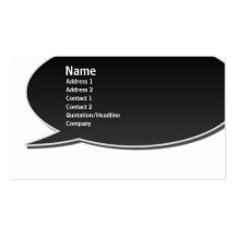 Black Speech Bubble Card Business Card