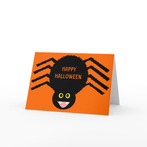 Black Spider Halloween Card card