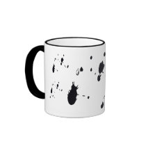 black splaters, snow skiing mugs