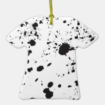Black Splattered Paint Christmas Tree Ornaments