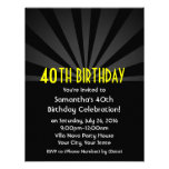 Black Spotlight Marquee 40th Party Invitations invitations