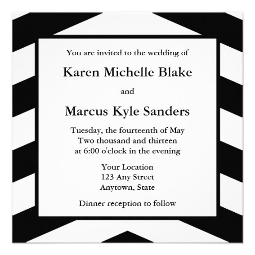 Black Square Wedding Invitations or Announcements