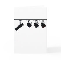 Black Stage Light Silhouettes Digital Camera Greeting Cards