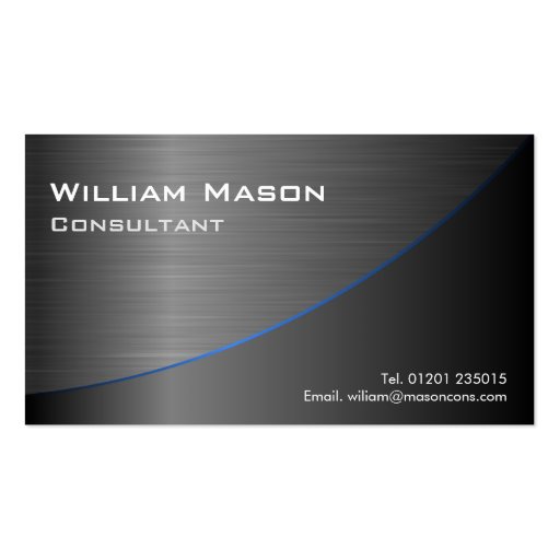 Black Stainless Steel Curved, Business Card (front side)