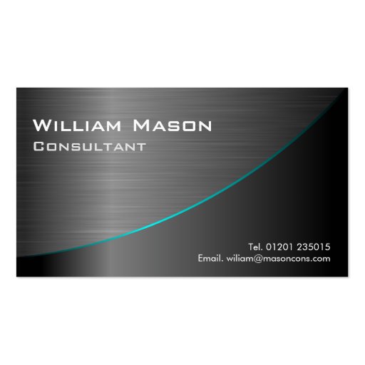 Black Stainless Steel Curved, Business Card