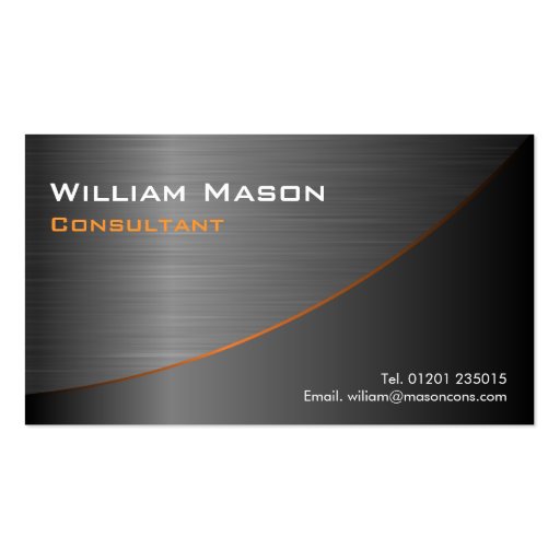 Black Stainless Steel Curved, Business Card (front side)
