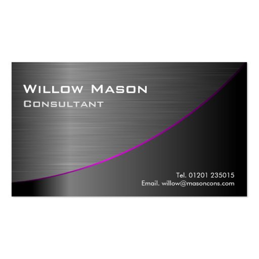 Black Stainless Steel Curved, Business Card