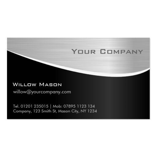 Black Stainless Steel, Professional Business Card (front side)