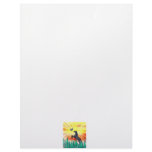 Black stallion horse rearing, flame grass custom letterhead