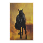 Black stallion silhouette gallery wrap canvas