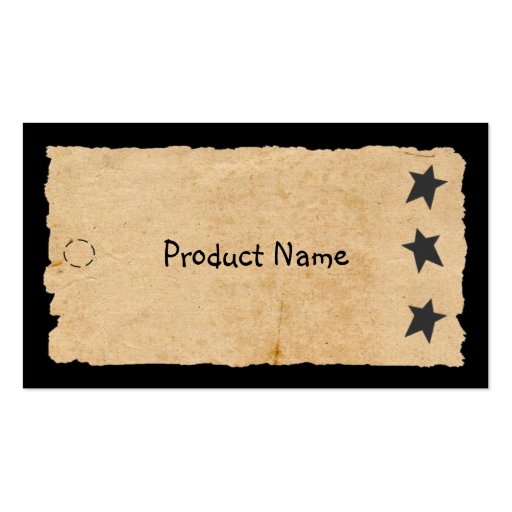 Black Star Hang Tag Business Card Template (front side)