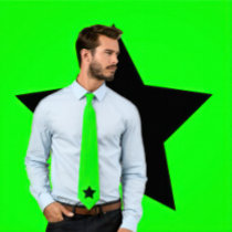 Black Star on Neon Green Tie