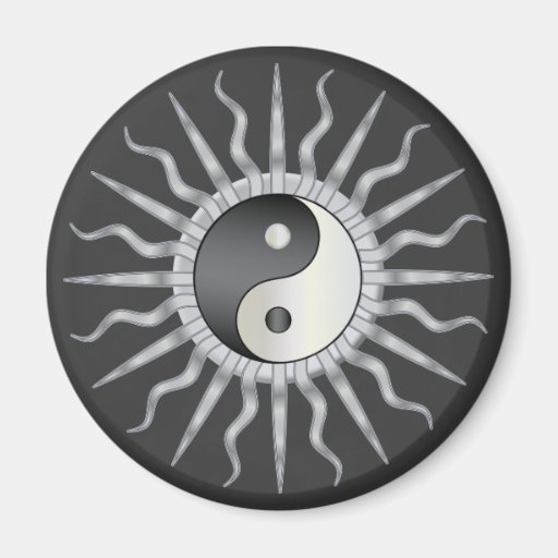 Black Starburst Yin Yang Fridge Magnet