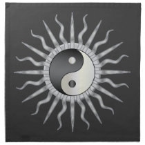 Black Starburst Yin Yang Printed Napkins