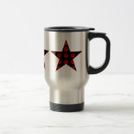 Black Stars of Kisses Travel Mugs