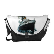 Black steamer ship Rickshaw Messenger Bag