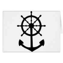 black steering wheel anchor icon cards