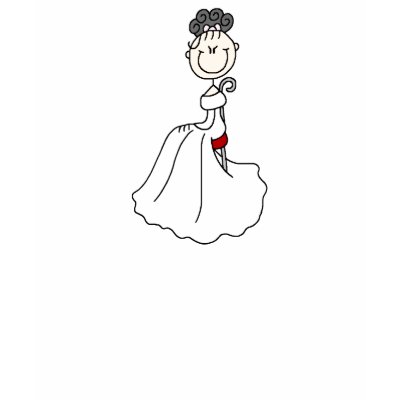 Black Stick Figure Bride Shirt by stick_figures