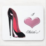 Black Stiletto Shoe Art Mouse Pad