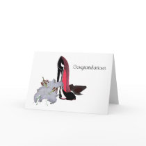 Black Stiletto Shoes and Lilies Art Greeting Cards