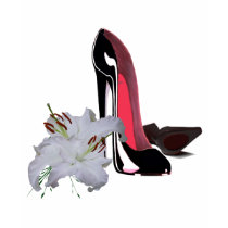 Black Stiletto Shoes and Lilies Art Shirt