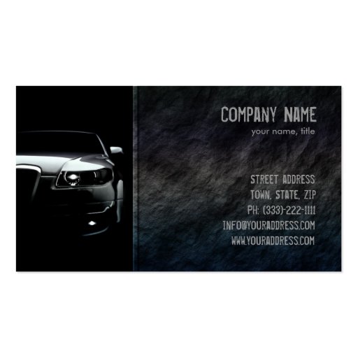 Black Stone Car Front Business Card (front side)