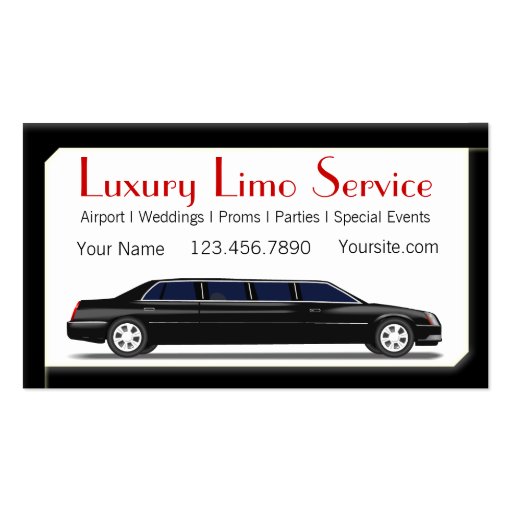 Limousine Business Cards Template black stretch limousine sided standard business Limousine Business Cards Template black stretch limousine sided standard business