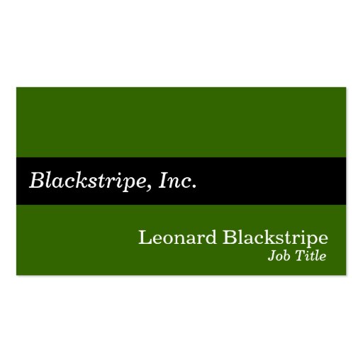 Black Stripe Business Cards (front side)
