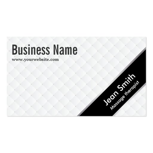 Black Stripe Massage Therapist Business Card (front side)