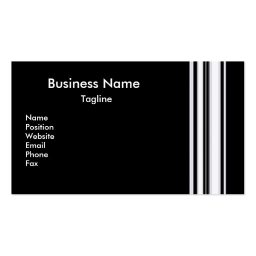 Black Stripes Business Card (front side)