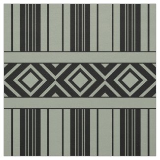 Black Stripes & Diamonds, Custom Color Background Fabric