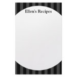 Black Stripes Recipe Note Pad Stationery Paper