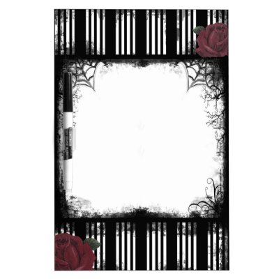 Black Stripes Roses Dry Erase Board