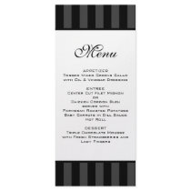 Black Stripes Wedding Menu Custom Rack Card