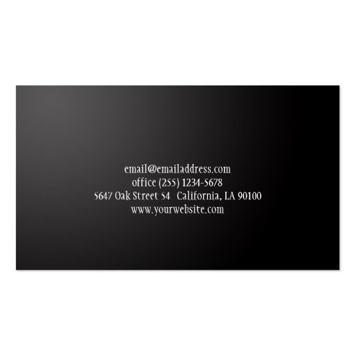 Black Stylish Business Card Two Sided (back side)