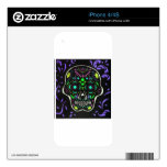 Black Sugar Skull 4 Decals For The iPhone 4S