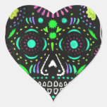 Black Sugar Skull 4 Heart Sticker